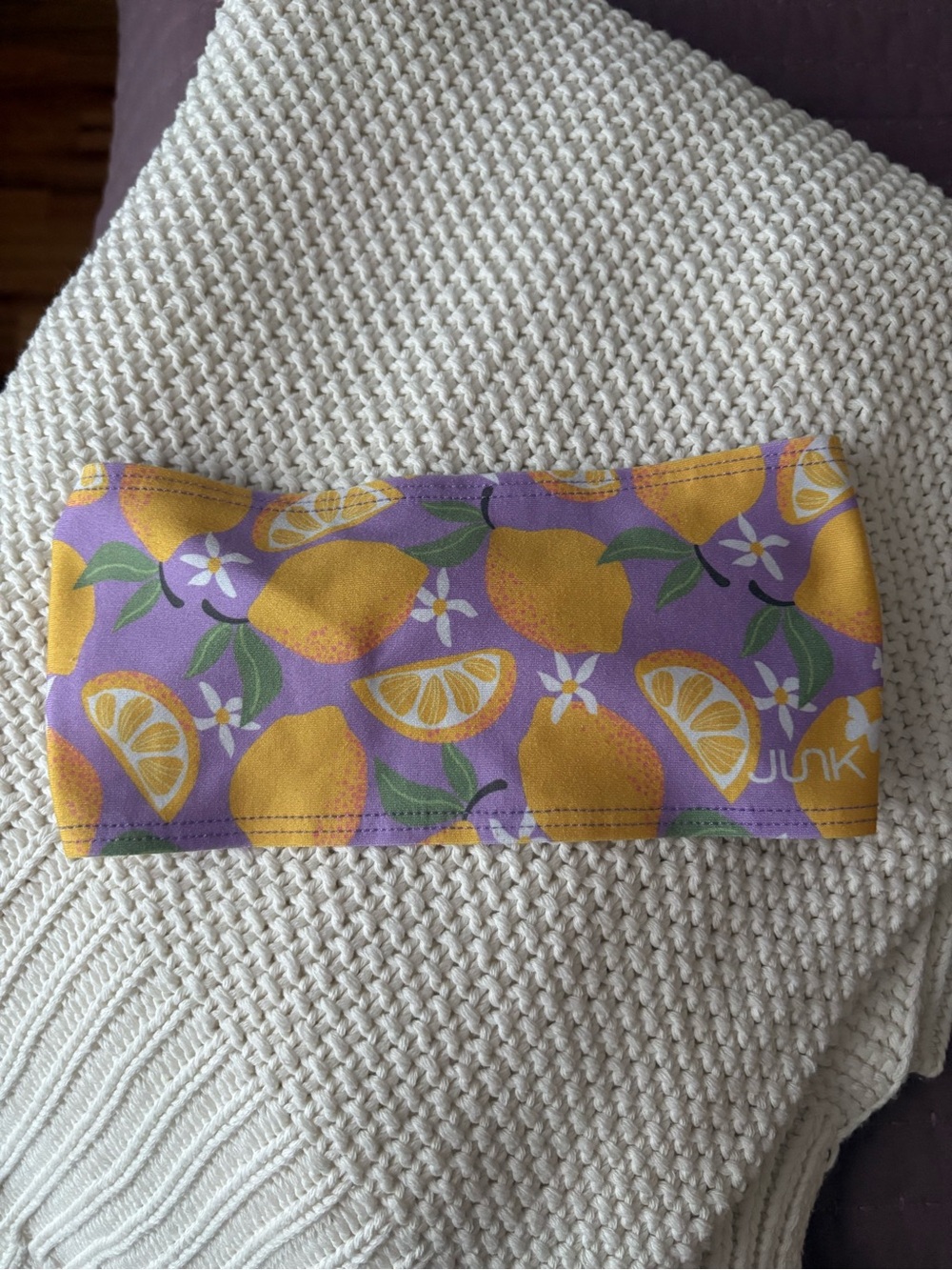JUNK Kids Lemon Print Headband in Purple & Yellow